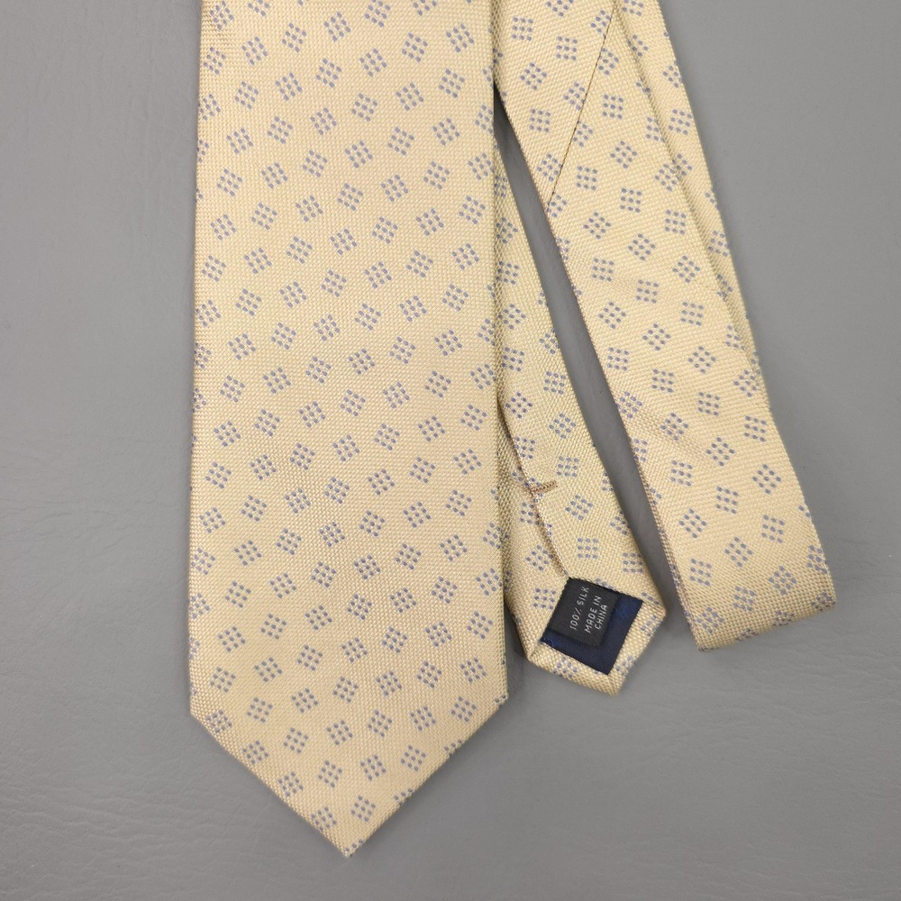 Jos A Bank Executive Collection Tie Mens One Size Yellow Silk Geometric Jacquard